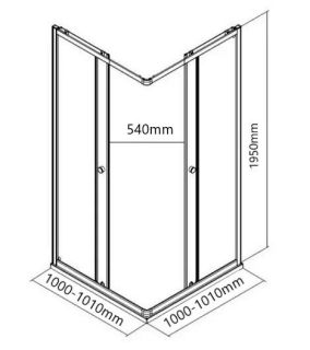 Душевой уголок by Deonria Kupe U-100-100-6-T-B 100x100см чёрный/прозрачный